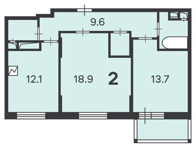 2-комнатная 61.40 кв.м, Жилой дом «Шереметьевская ул., д. 13, к. 1», 23 025 000 руб.