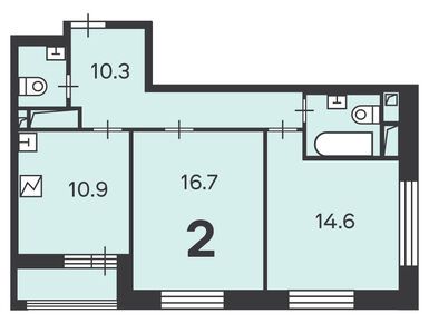 2-комнатная 58.40 кв.м, Жилой дом «Аминьевское ш., д. 4Д, корп. 1», 18 728 880 руб.