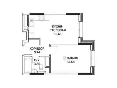 Планировки 1-к. апартаменты в Апарт-комплекс Clementine (Клементин)