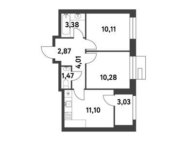 Планировки двухкомнатные в ЖК Smart Garden (Смарт Гарден)