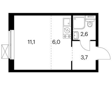 Студия 23.40 кв.м, Белая Дача парк, 6 285 801 руб.