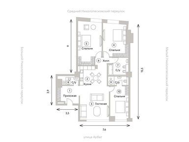 3-комнатная 128.60 кв.м, Клубный дом Turandot Residences (Турандот Резиденсес), 128 600 000 руб.