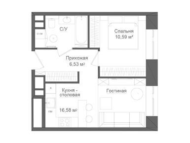 Планировки 2-к. апартаменты в «Долгоруковская, 25»