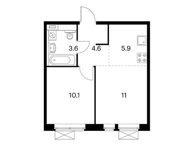 1-комнатная 35.20 кв.м, Мякинино парк, 10 366 470 руб.