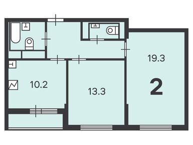 Планировки двухкомнатные в Жилой дом «Люблинская ул., д. 76, к. 5»